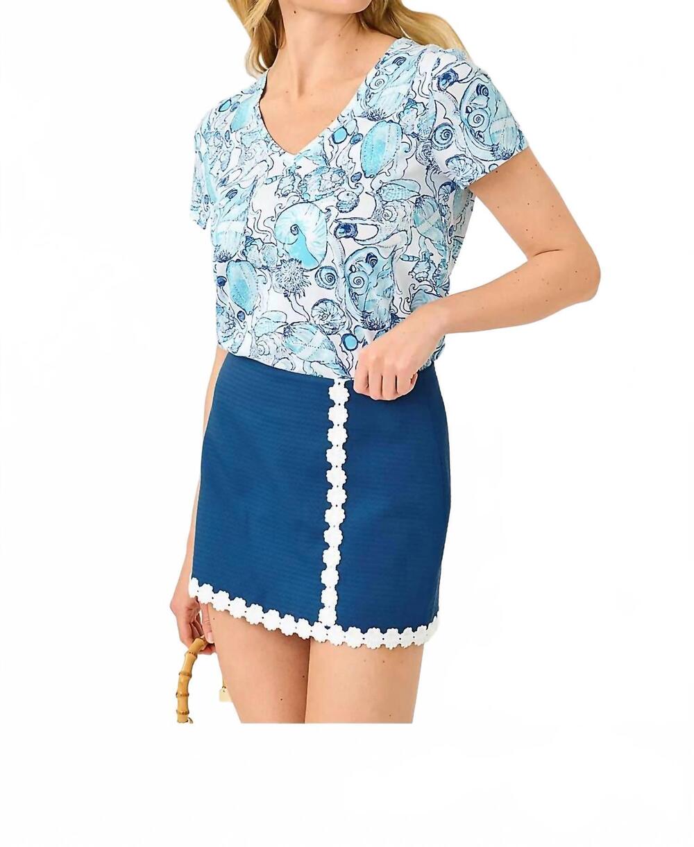 NEW LILLY PULITZER michelina mini skort in starlight navy